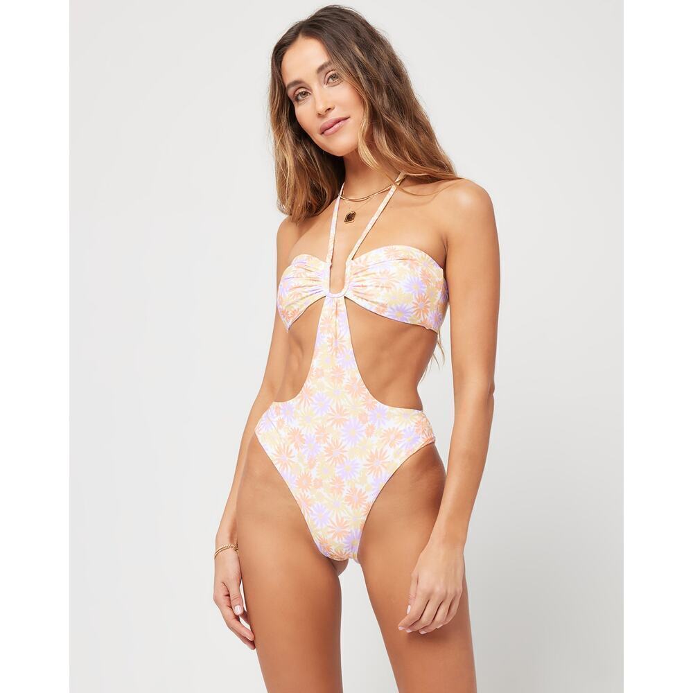 L Space Oopsie Daisy Marina One Piece Bitsy Multicolor Size XL NWT